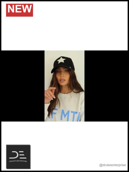 Mesh Star Trucker Hat with Pearl Embellishment - Adjustable Snapback for Women main image 5